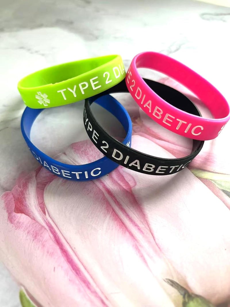 OutstandLong 5 Pack Sport Medical Alert ID Blood Thinner Silicone Bracelet Rubber Medical Awareness Wristbands 7.5" - Image 4